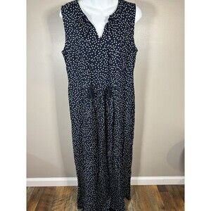 BeachLunchLounge Sleeveless Dress Blue Print POLKA DOR Women’s M